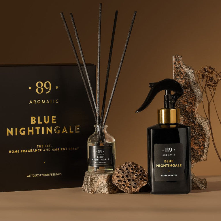 Set Casă Blue Nightingale — difuzor și spray ambient